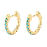  Gold Filled Hoop Drop Earrings Set for Women Ear Cuff Blue Zircon Enamel Dangle Earrings 2023 Fashion Jewelry Wholesale