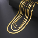 Gold Color Snake Chain Necklace for Women Men Stainless Steel Jewelry 2025 Trend Herringbone Chains Birthday Couple Gift
