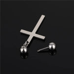 Hip Hop Goth Bangtan Boys Stud Earrings Fashion Leaf Cross Stainless Steel Pendant Earrings Jewelry for Men Women Jewelry