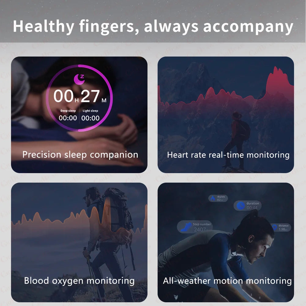 Smart Ring Video Page Turning Remote photography 5ATM Waterproof Heart Rate Monitor Sport Tracker Smartring 2024 New
