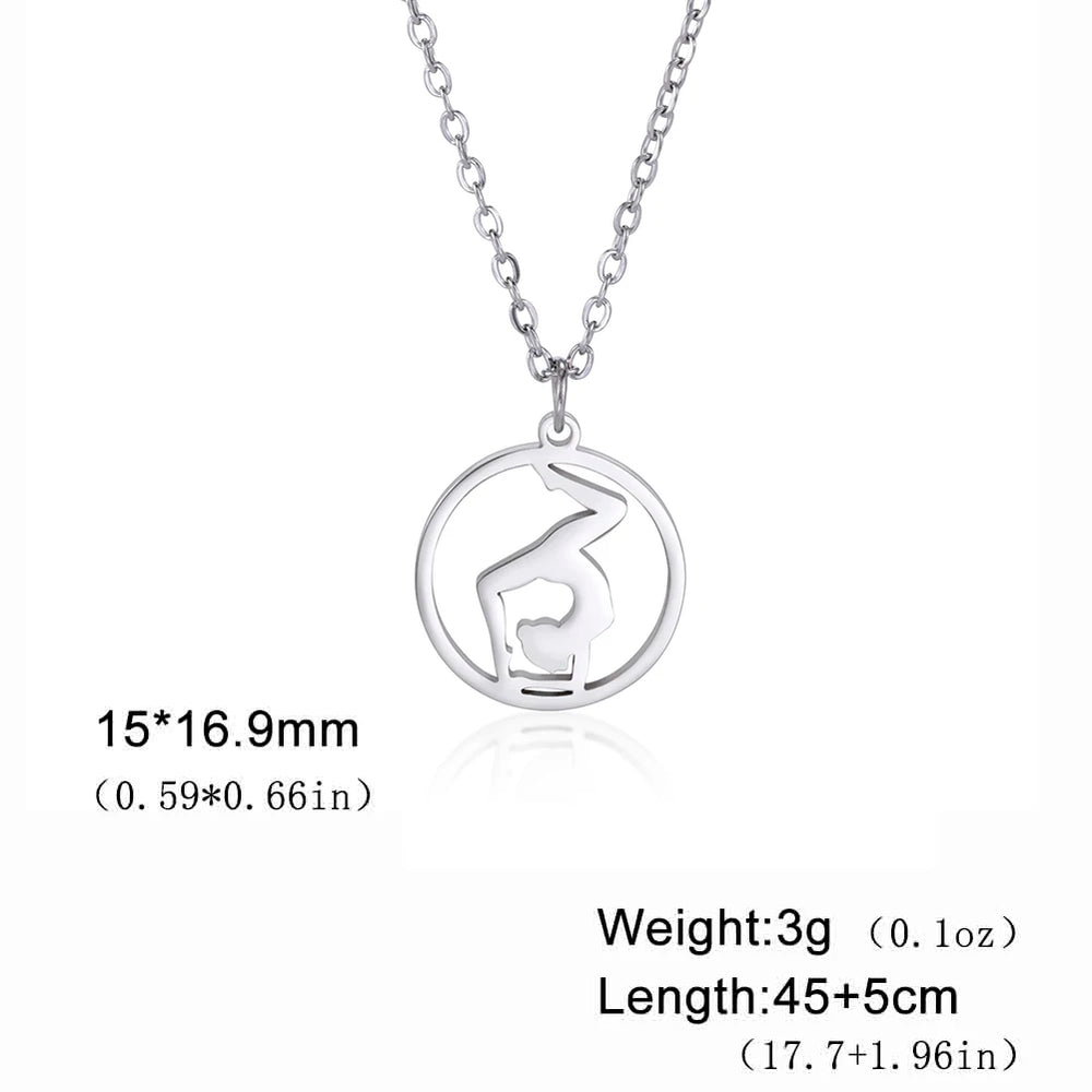 Rhythmic Gymnastics Necklace Women Trend 2025 Gymnast Stainless Steel Jewelry BFF Dancer Girl Sport Accessories Mother Day Gift