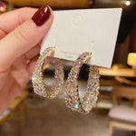 2025 New Inlaid Rhinestone Pearl Stud Earrings Women Personality Fashion Unique Design Earrings Wedding Jewelry Birthday Gift