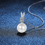 8mm Freshwater Pearl Pendant 0.2/0.9ct Moissanite Jewelry Sets D Color Wedding Jewelry S925 Silver Necklaces Earrings For Women