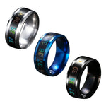 Smart Temperature Measuring Ring for Men and Women Multifunctional Titanium Steel Color Changing Waterproof Jewelry