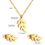 Korean Tiny Jewelry Sets For Women Wedding Party Stainless Steel No Fade Pendant Necklaces And Stud Earrings Jewelry Gifts