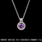 High Grade Round Zircon Jewelry Set Trendy Popular Stainless Steel Pendant Necklace Stud Earrings Party Gifts For Women Girls