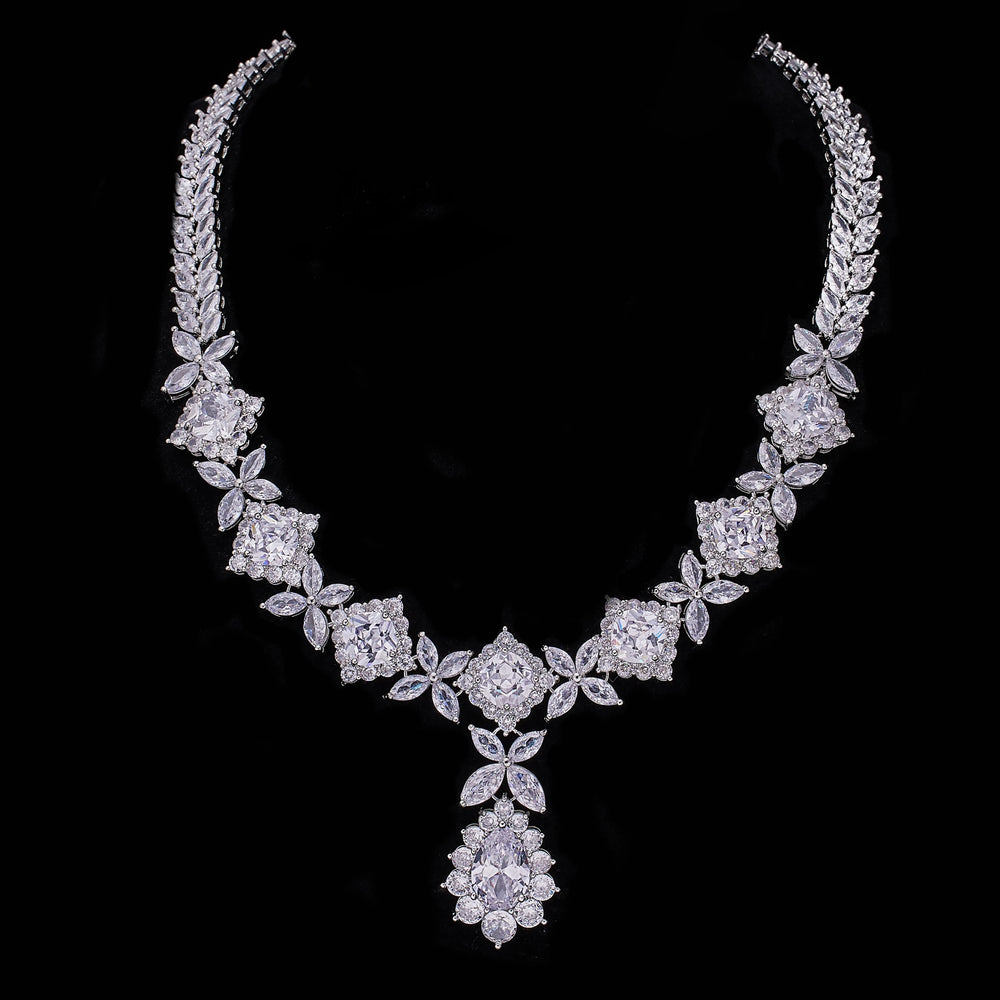 Luxury 4pcs Bridal Zirconia Jewelry Sets For Women Party , Dubai Nigeria  Crystal Wedding Jewelry Sets 2022