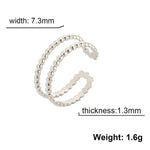 Women Irregular Wave Geometric Rings 2025 Fashion Stainless Steel Gold Color Adjustable Minimalist Finger Ring Jewelry