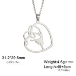 Gold Color Gymnast Girl Pendant Necklace for Women Stainless Steel Rhythmic Gymnastics Necklace Jewelry Gift 2025 Trendy