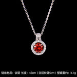 High Grade Round Zircon Jewelry Set Trendy Popular Stainless Steel Pendant Necklace Stud Earrings Party Gifts For Women Girls