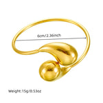 316L Stainless Steel Golden Droplet Shape Necklace Bracelet Earrings Suit Women 2024 New Trend Non-fading Jewelry Set