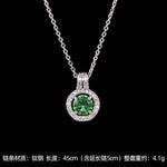 High Grade Round Zircon Jewelry Set Trendy Popular Stainless Steel Pendant Necklace Stud Earrings Party Gifts For Women Girls
