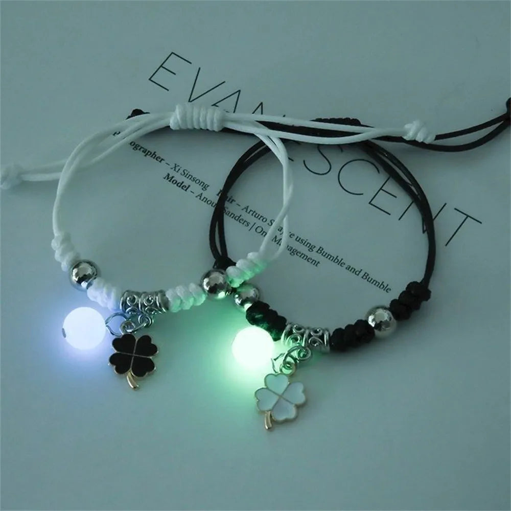 This set includes bracelets with luminous cat, star, moon, and cross charms. The bracelets are adjustable and made of woven rope, perfect for friendship bracelets. It is a great summer gift for both women and men.