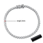 2mm Moissanite Tennis Bracelet for Woman Men Hip Hop Chain with GRA 100% Sterling Sliver 18k White Gold Plated Bracelet