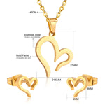 Korean Tiny Jewelry Sets For Women Wedding Party Stainless Steel No Fade Pendant Necklaces And Stud Earrings Jewelry Gifts