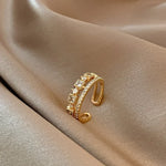 Rings For Women Irregular Hollow Opening Stainless Steel Gold Color Geometric Rings Fashion Simple Party Christmas Jewelry Gifts
