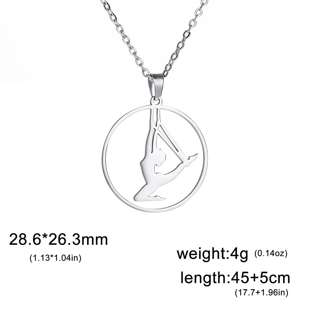 Rhythmic Gymnastics Necklace Women Trend 2025 Gymnast Stainless Steel Jewelry BFF Dancer Girl Sport Accessories Mother Day Gift