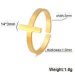 2025 Trend Cross Ring Gold Color Open Finger Rings for Women Christian Jesus Stainless Steel Jewelry Friends Gifts New