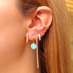  Gold Filled Hoop Drop Earrings Set for Women Ear Cuff Blue Zircon Enamel Dangle Earrings 2023 Fashion Jewelry Wholesale