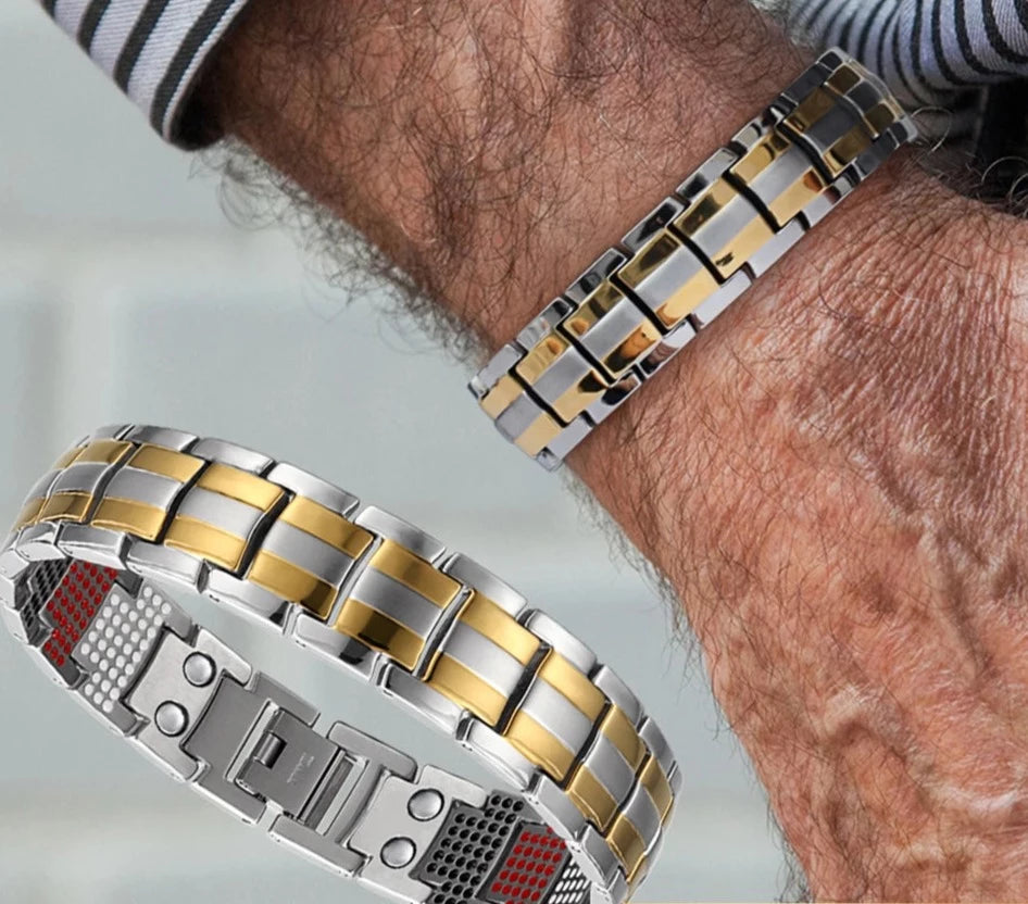 The latest trend in men's accessories with our popular fashion drop shipping bracelets and bangles. These charm Germanium magnetic power health titanium bracelets are set to be a hit in 2023.