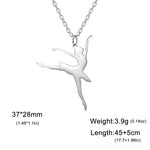 Rhythmic Gymnastics Necklace Women Trend 2025 Gymnast Stainless Steel Jewelry BFF Dancer Girl Sport Accessories Mother Day Gift