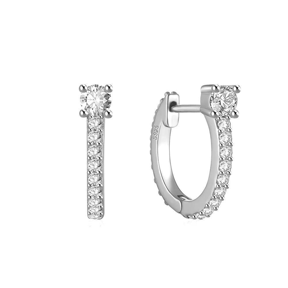 These small huggie earrings are made of 925 sterling silver with a glossy gold color finish, perfect for cartilage piercings. The fine jewelry accessories are designed to add a touch of elegance to any outfit.