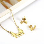 Heart Necklace Earrings Set Stainless Steel Jewelry Set Hert Lock Jewelry Sets Charm Simple Fashion Jewelry Gift chain