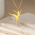 Rhythmic Gymnastics Necklace Women Trend 2025 Gymnast Stainless Steel Jewelry BFF Dancer Girl Sport Accessories Mother Day Gift