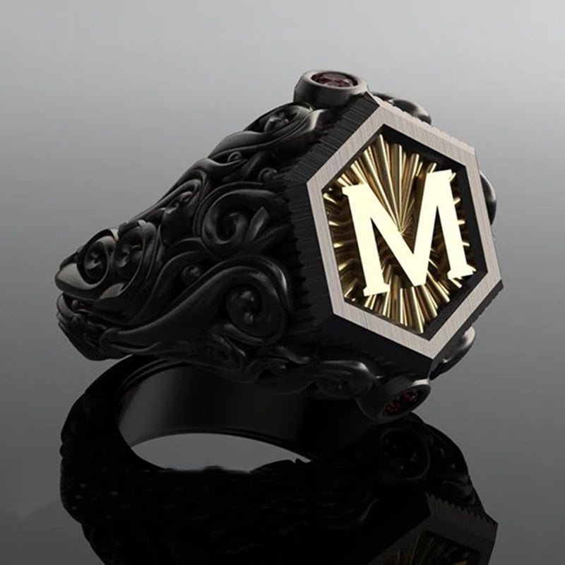 Classic Retro Black Ring