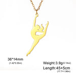 Rhythmic Gymnastics Necklace Women Trend 2025 Gymnast Stainless Steel Jewelry BFF Dancer Girl Sport Accessories Mother Day Gift