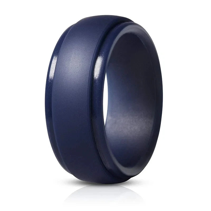 New Sports Rings Hypoallergenic Flexible Mens 8pcs/set 8mm Wedding Rubber Bands Silicone Finger Ring For Men 7-14 Size