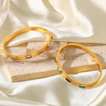 Ins Style Stainless Steel Bracelet Jewelry Inlaid Cubic Zircon Bracelet Bangles for Women Waterproof Trendy Christmas Gift