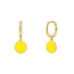  Gold Filled Hoop Drop Earrings Set for Women Ear Cuff Blue Zircon Enamel Dangle Earrings 2023 Fashion Jewelry Wholesale