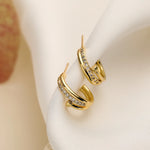 New Hot Sale Geometric Cute Hoop Earrings Fashion Gold Color AAA CZ Zircon Wedding Earring Female Engagement Jewelry