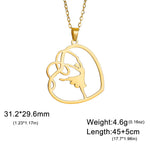 Gold Color Gymnast Girl Pendant Necklace for Women Stainless Steel Rhythmic Gymnastics Necklace Jewelry Gift 2025 Trendy
