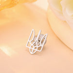 Lemegeton Ukraine National Emblem Brooch Stainless Steel Pin Falcon Badge Trident Suit Collar Pins New Year Valentine's Day Gift