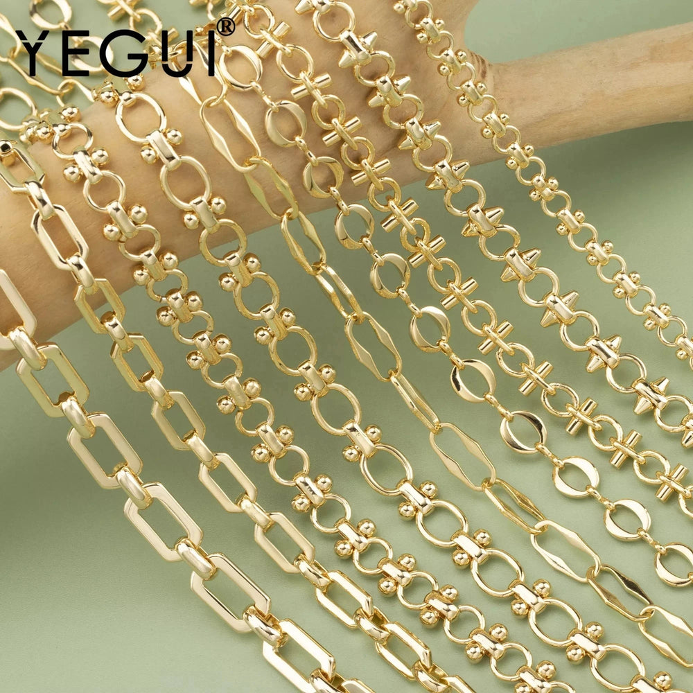 C77,diy chain,18k gold rhodium plated,copper,pass REACH,nickel free,jewelry making,charms,diy bracelet necklace,1m/lot