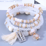 Behold the stunning beauty and artistry of our Bohemian Beads Crystal Charms bracelets! A stylish trend starter, this piece features a stunning round shape, crafted from stone beads and weighing a lightweight 43g. With a size of 170mm, it's perfect for any woman's wrist. Get the perfect balance between fashion-forward and timeless - order now!