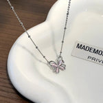 Valentines Gift Hollow Out Butterfly Pendant Necklace Women Korean Sweet Romantic Clavicle Choker Kpop Wedding Party Jewelry New