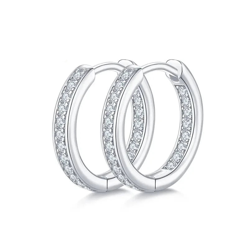 925 Sterling Silver Hoop Earrings Tiny Cartilage Earring Moissanite Cuff Huggie Earrings Mini Hoops Earrings