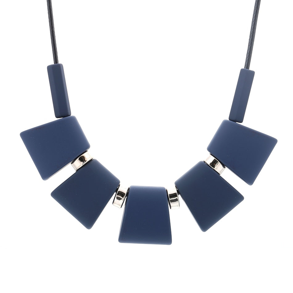 Charm your neck with these stunning geometric wooden blocks necklaces &amp; pendants! Crafted from Metal, they make a unique fashion statement. Experience the rope chain’s captivating look to ignite your ensemble!