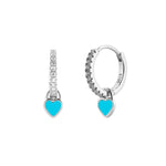  Gold Filled Hoop Drop Earrings Set for Women Ear Cuff Blue Zircon Enamel Dangle Earrings 2023 Fashion Jewelry Wholesale