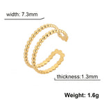 Women Irregular Wave Geometric Rings 2025 Fashion Stainless Steel Gold Color Adjustable Minimalist Finger Ring Jewelry