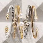 Jewelry 2024 Trendy Luxury Stackable Bangle Cuff For Women Wedding 316L Stainless Steel Bracelets Unique Chain Link Braided