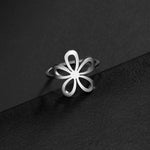 Flower Ring Stainless Steel Gold Color Finger Rings Women Girls Aesthetic Bohemian Jewelry Birthday Gift Wholesale