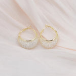 Minimalist Wire Mesh Zircon Round Hoop Earring for Women Unique Gold Color Loop Statement Party Jewelry LOVE Christmas Gift