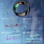 Enhance your fitness journey with the Smart Ring Activity Fitness Tracker, a stylish finger ring compatible with both IOS and Android devices. This innovative device not only monitors your heart rate, sleep patterns, blood oxygen levels, and blood pressure, but also makes for a perfect gift for women who value their health and well-being.