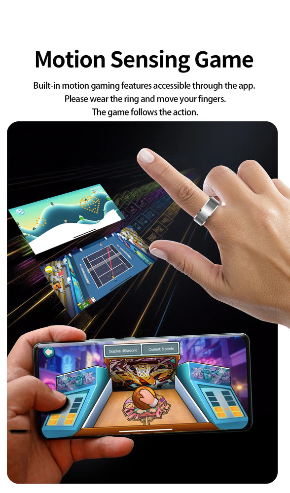 2024 Multifunctional Smart Ring Heart Rate Thermometer Blood Oxygen Monitor Waterproof Men Women Sleep Fitness Tracker Rings R5