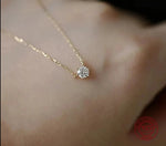 925 Sterling Silver 18k Gold Plated Necklace Single Sparkling Zircon Clavicle Chain for Women Wedding Jewelry collares