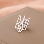 Lemegeton Ukraine National Emblem Brooch Stainless Steel Pin Falcon Badge Trident Suit Collar Pins New Year Valentine's Day Gift